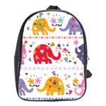 African Elephant Cute Cartoon Seamless Shading Cartoon Character School Bag (Large)