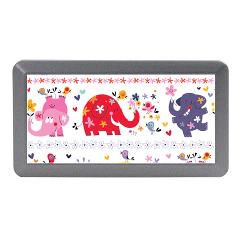 African Elephant Cute Cartoon Seamless Shading Cartoon Character Memory Card Reader (Mini) from ArtsNow.com Front