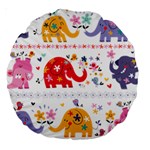 African Elephant Cute Cartoon Seamless Shading Cartoon Character Large 18  Premium Round Cushions