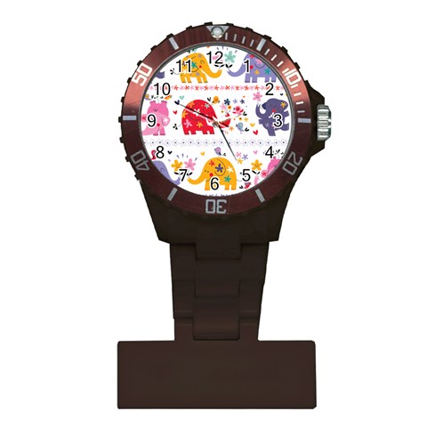 African Elephant Cute Cartoon Seamless Shading Cartoon Character Plastic Nurses Watch from ArtsNow.com Front