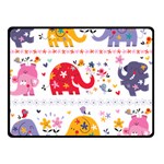 African Elephant Cute Cartoon Seamless Shading Cartoon Character Two Sides Fleece Blanket (Small)