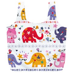 African Elephant Cute Cartoon Seamless Shading Cartoon Character Full Print Recycle Bag (XL) from ArtsNow.com Back