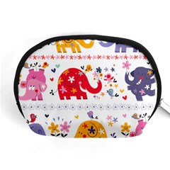 African Elephant Cute Cartoon Seamless Shading Cartoon Character Accessory Pouch (Medium) from ArtsNow.com Front