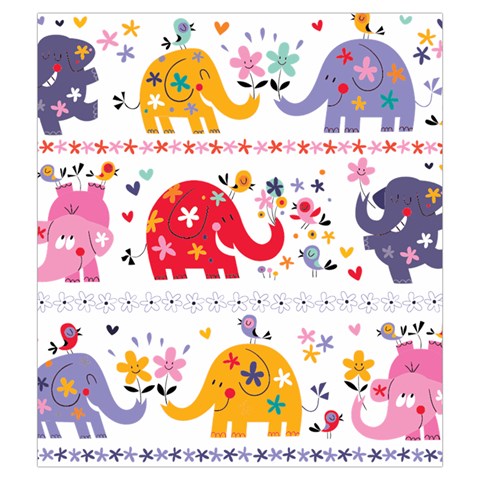 African Elephant Cute Cartoon Seamless Shading Cartoon Character Drawstring Pouch (Medium) from ArtsNow.com Front