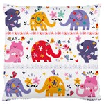 African Elephant Cute Cartoon Seamless Shading Cartoon Character Standard Premium Plush Fleece Cushion Case (One Side)