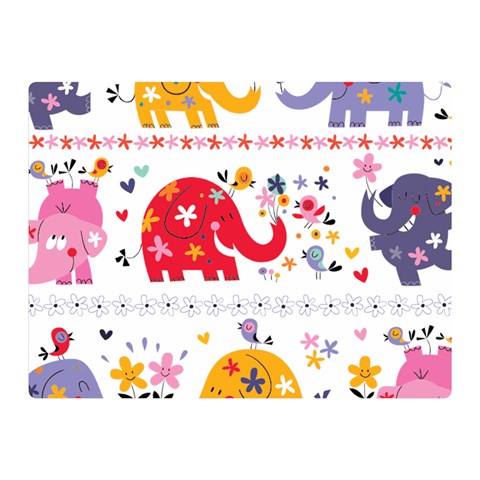 African Elephant Cute Cartoon Seamless Shading Cartoon Character Two Sides Premium Plush Fleece Blanket (Mini) from ArtsNow.com 35 x27  Blanket Front