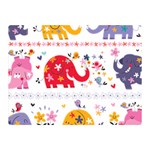 African Elephant Cute Cartoon Seamless Shading Cartoon Character Two Sides Premium Plush Fleece Blanket (Mini)