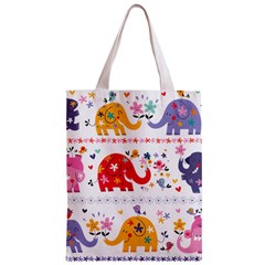 African Elephant Cute Cartoon Seamless Shading Cartoon Character Zipper Classic Tote Bag from ArtsNow.com Back