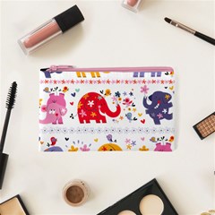 African Elephant Cute Cartoon Seamless Shading Cartoon Character Cosmetic Bag (XS) from ArtsNow.com Front