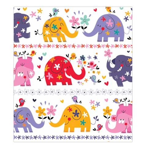 African Elephant Cute Cartoon Seamless Shading Cartoon Character Duvet Cover Double Side (King Size) from ArtsNow.com Back