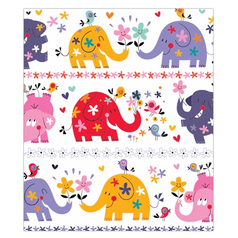 African Elephant Cute Cartoon Seamless Shading Cartoon Character Duvet Cover Double Side (California King Size) from ArtsNow.com Front