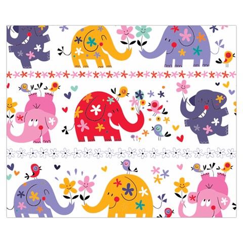 African Elephant Cute Cartoon Seamless Shading Cartoon Character Zipper Medium Tote Bag from ArtsNow.com Front