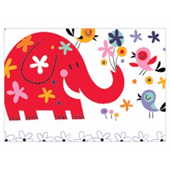 African Elephant Cute Cartoon Seamless Shading Cartoon Character Everyday Shoulder Bag with Pouch Bag from ArtsNow.com Zipper Tail