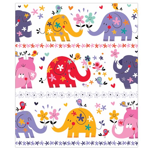 African Elephant Cute Cartoon Seamless Shading Cartoon Character Belt Pouch Bag (Small) from ArtsNow.com Back Strap