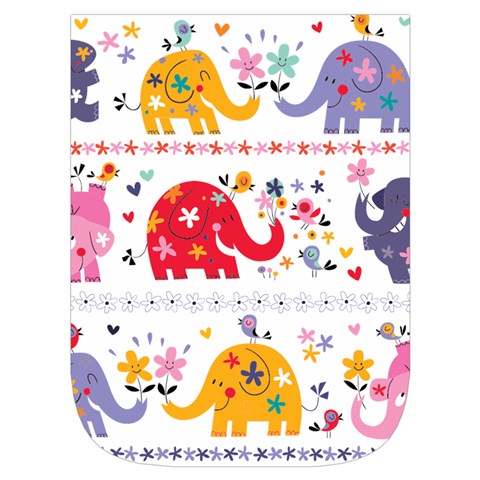 African Elephant Cute Cartoon Seamless Shading Cartoon Character Waist Pouch (Large) from ArtsNow.com Front Pocket