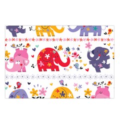 African Elephant Cute Cartoon Seamless Shading Cartoon Character Waist Pouch (Large) from ArtsNow.com Loop