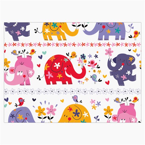 African Elephant Cute Cartoon Seamless Shading Cartoon Character Roll Up Canvas Pencil Holder (M) from ArtsNow.com Front