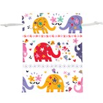 African Elephant Cute Cartoon Seamless Shading Cartoon Character Lightweight Drawstring Pouch (XL)