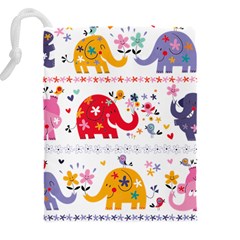 African Elephant Cute Cartoon Seamless Shading Cartoon Character Drawstring Pouch (4XL) from ArtsNow.com Back