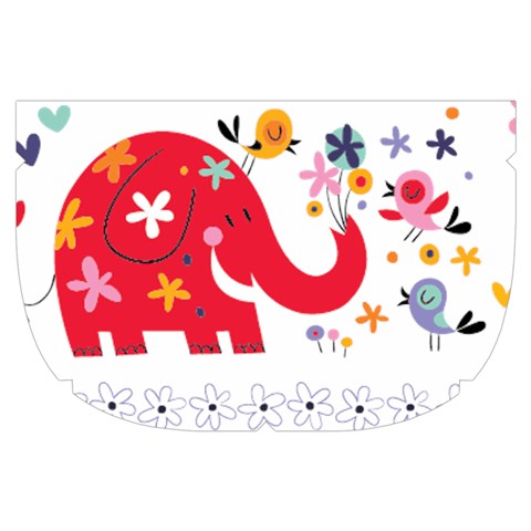 African Elephant Cute Cartoon Seamless Shading Cartoon Character Make Up Case (Small) from ArtsNow.com Side Right