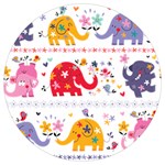 African Elephant Cute Cartoon Seamless Shading Cartoon Character Round Trivet