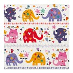 African Elephant Cute Cartoon Seamless Shading Cartoon Character Banner and Sign 4  x 4 