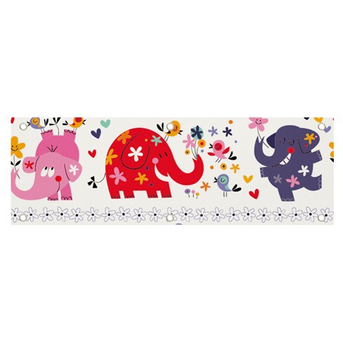 African Elephant Cute Cartoon Seamless Shading Cartoon Character Banner and Sign 6  x 2  from ArtsNow.com Front