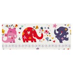 African Elephant Cute Cartoon Seamless Shading Cartoon Character Banner and Sign 8  x 3 