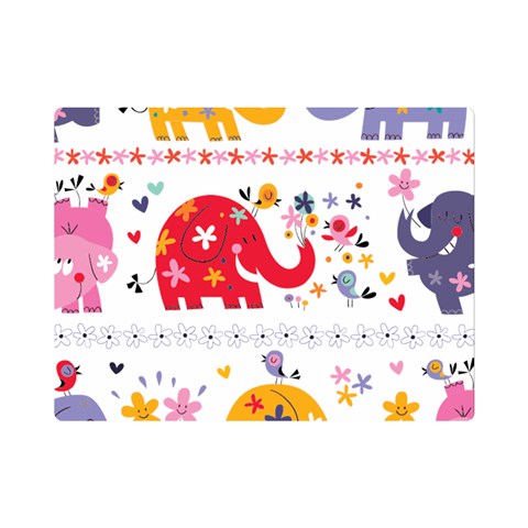 African Elephant Cute Cartoon Seamless Shading Cartoon Character Premium Plush Fleece Blanket (Mini) from ArtsNow.com 35 x27  Blanket Front