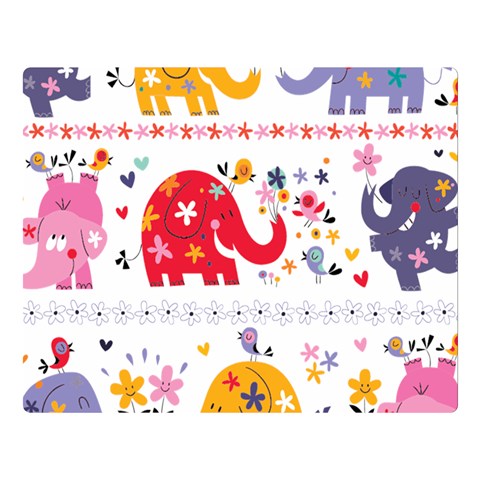 African Elephant Cute Cartoon Seamless Shading Cartoon Character Premium Plush Fleece Blanket (Large) from ArtsNow.com 80 x60  Blanket Front