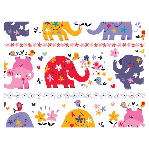 African Elephant Cute Cartoon Seamless Shading Cartoon Character Two Sides Premium Plush Fleece Blanket (Baby Size) from ArtsNow.com 40 x30  Blanket Front