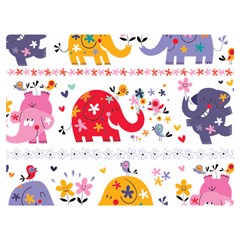 African Elephant Cute Cartoon Seamless Shading Cartoon Character Two Sides Premium Plush Fleece Blanket (Baby Size) from ArtsNow.com 40 x30  Blanket Back