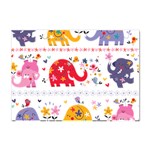 African Elephant Cute Cartoon Seamless Shading Cartoon Character Crystal Sticker (A4)