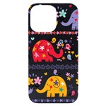 African Elephant Cute Cartoon Seamless Shading Cartoon Character iPhone 14 Pro Max Black UV Print Case