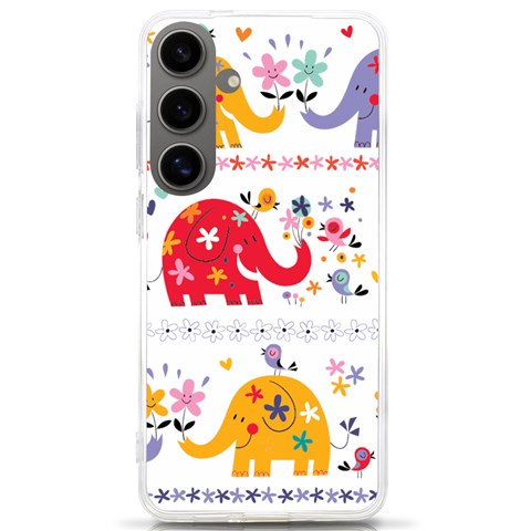 African Elephant Cute Cartoon Seamless Shading Cartoon Character Samsung Galaxy S24 Ultra 6.9 Inch TPU UV Case from ArtsNow.com Front