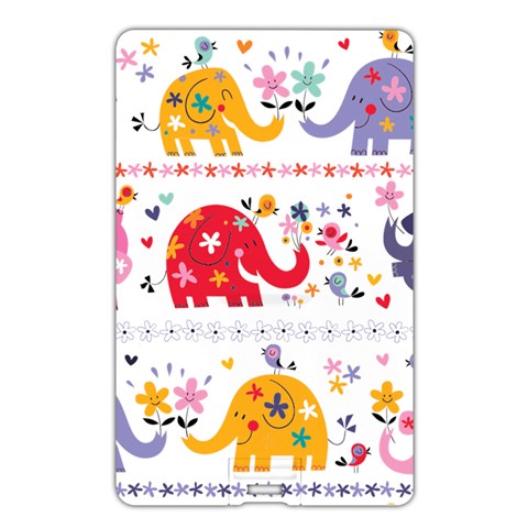 African Elephant Cute Cartoon Seamless Shading Cartoon Character Name Card Style USB Flash Drive from ArtsNow.com Back