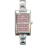 Ukrainian Folk Seamless Pattern Ornament Rectangle Italian Charm Watch