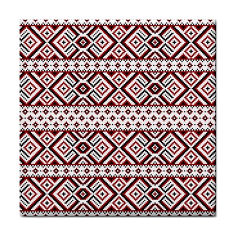 Ukrainian Folk Seamless Pattern Ornament Tile Coaster from ArtsNow.com Front