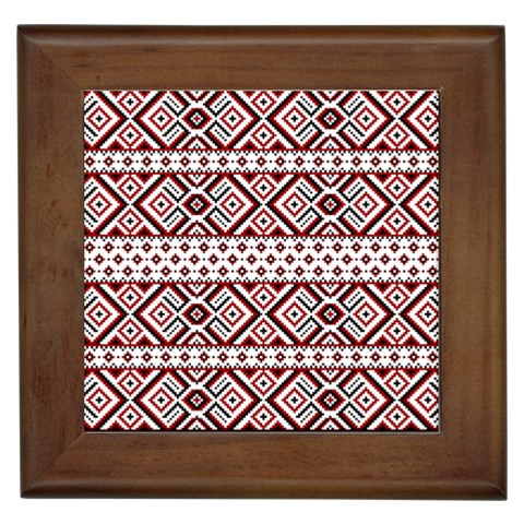 Ukrainian Folk Seamless Pattern Ornament Framed Tile from ArtsNow.com Front