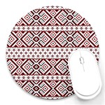 Ukrainian Folk Seamless Pattern Ornament Round Mousepad