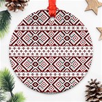 Ukrainian Folk Seamless Pattern Ornament Ornament (Round)