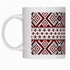 Ukrainian Folk Seamless Pattern Ornament White Mug from ArtsNow.com Left