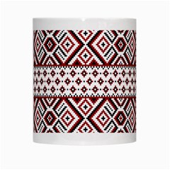 Ukrainian Folk Seamless Pattern Ornament White Mug from ArtsNow.com Center