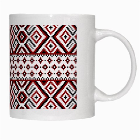 Ukrainian Folk Seamless Pattern Ornament White Mug from ArtsNow.com Right