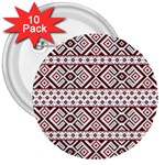 Ukrainian Folk Seamless Pattern Ornament 3  Buttons (10 pack) 