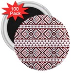 Ukrainian Folk Seamless Pattern Ornament 3  Magnets (100 pack)