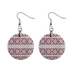 Ukrainian Folk Seamless Pattern Ornament Mini Button Earrings