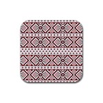 Ukrainian Folk Seamless Pattern Ornament Rubber Coaster (Square)