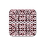 Ukrainian Folk Seamless Pattern Ornament Rubber Square Coaster (4 pack)