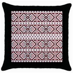 Ukrainian Folk Seamless Pattern Ornament Throw Pillow Case (Black)